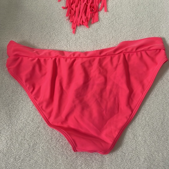 Bright Pink XL 1X size 2 piece swimsuit bathing suit coral pink slimming neon - Picture 8 of 9